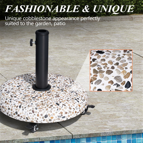 Pellebant 45 lb Heavy Duty Round Base Stand for Patio Outdoor Market Table Umbrella
