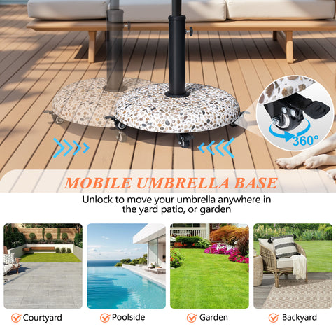 Pellebant 45 lb Heavy Duty Round Base Stand for Patio Outdoor Market Table Umbrella