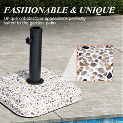 Pellebant 45lbs Heavy Duty Cobble Cement Patio Umbrella Base