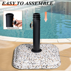 Pellebant 45lbs Heavy Duty Cobble Cement Patio Umbrella Base