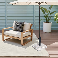 Pellebant 45lbs Heavy Duty Cobble Cement Patio Umbrella Base