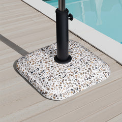 Pellebant 45lbs Heavy Duty Cobble Cement Patio Umbrella Base