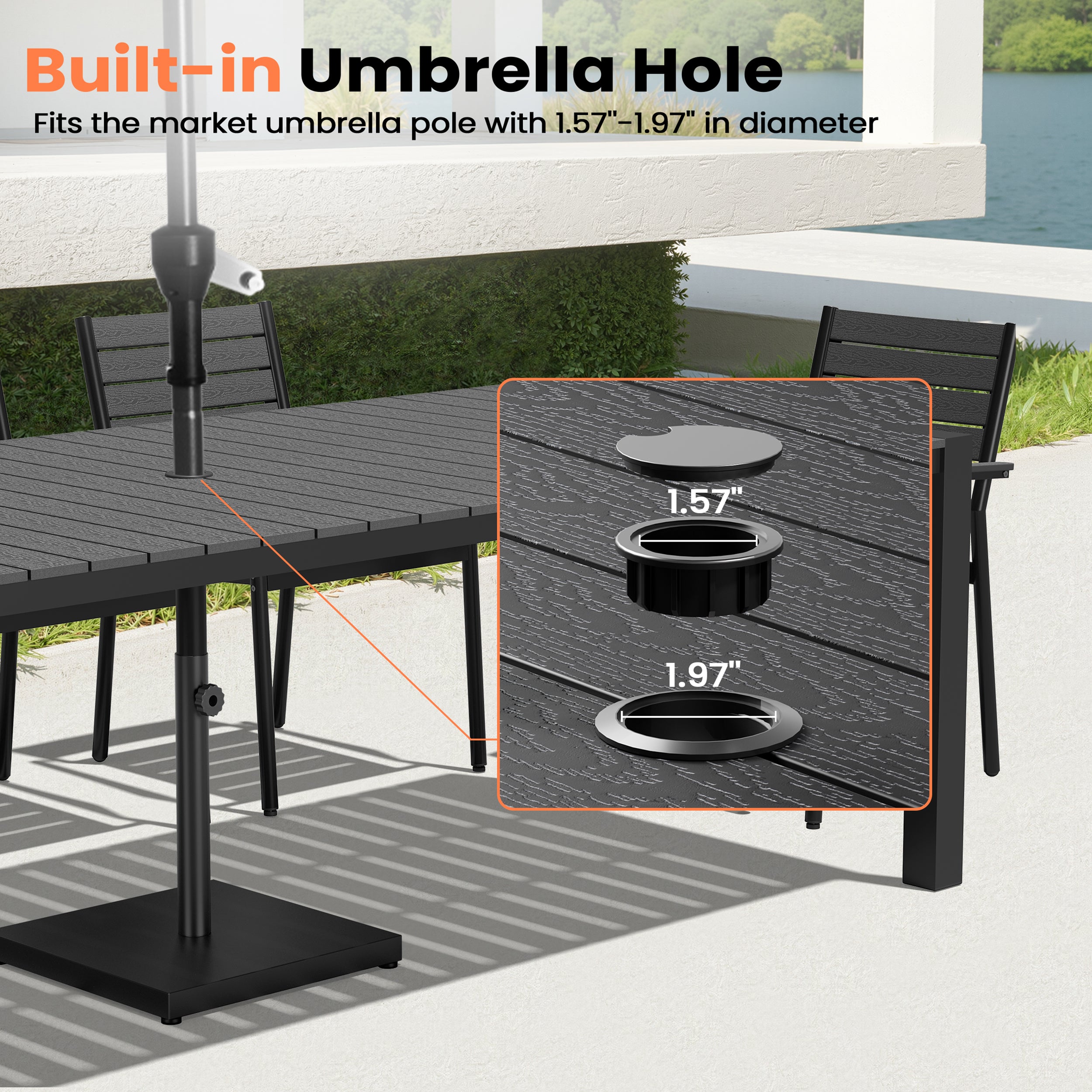 Aluminum Outdoor Patio Dining Table