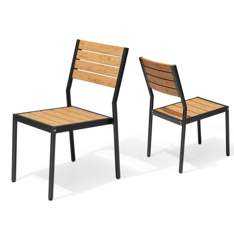 Pellebant Stackable Outdoor Dining Chairs Set of 2