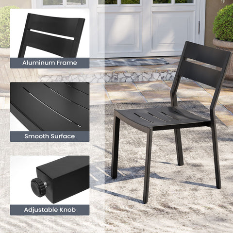 Pellebant Aluminum Stackable Outdoor Dining Chairs