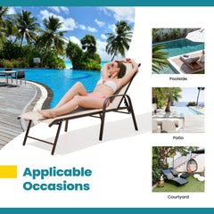 Aluminum Outdoor Adjustable Chaise Lounge Chairs, Set of 2