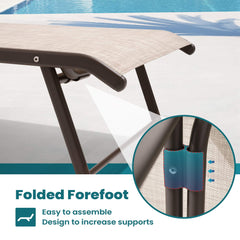 Aluminum Outdoor Adjustable Chaise Lounge Chairs, Set of 2